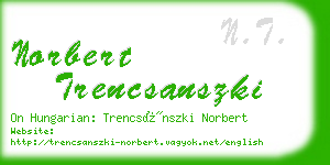 norbert trencsanszki business card